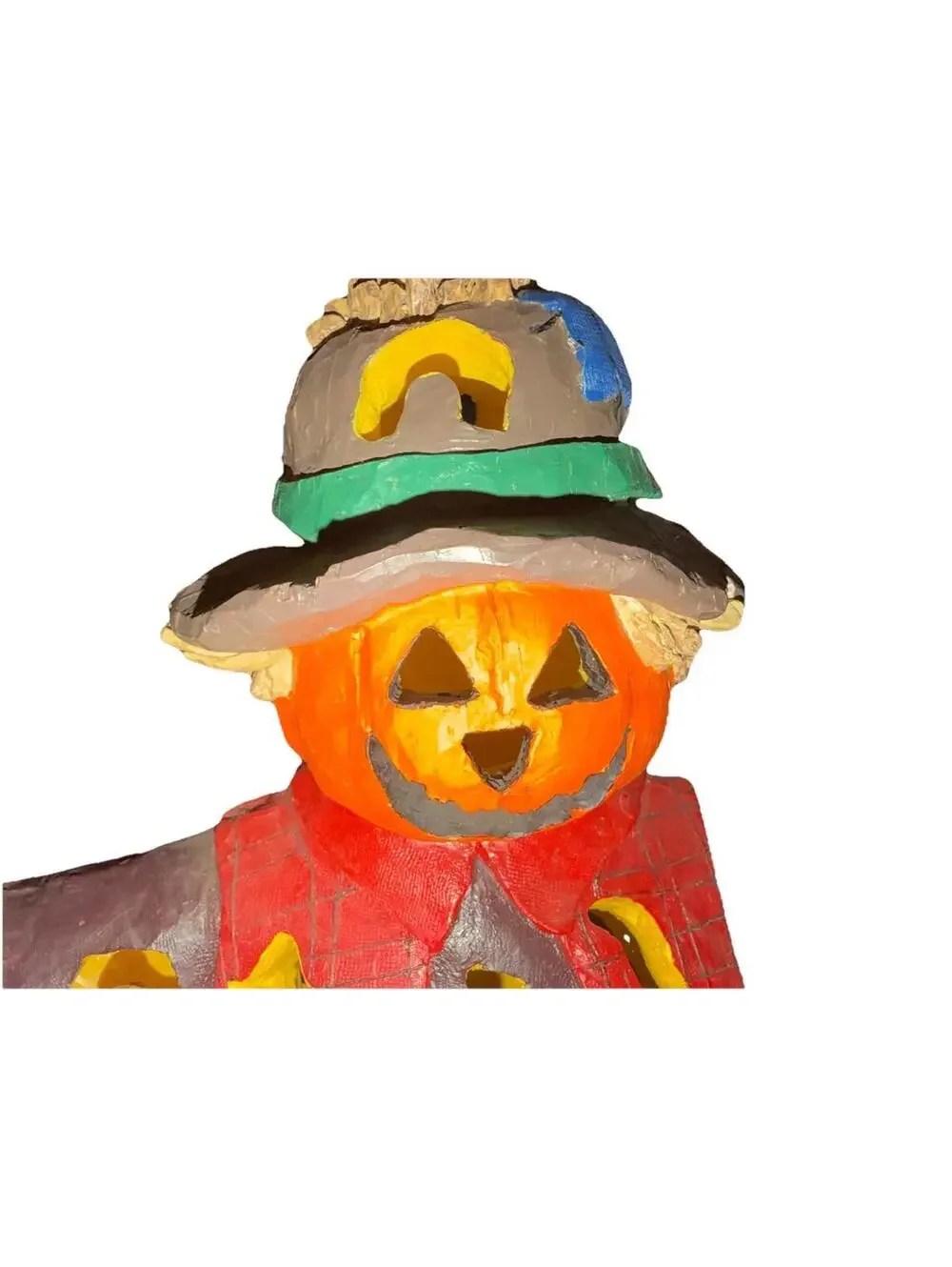 Mervyn’s Lighted Vintage Scarecrow Faux Wood Lamp 17×13 Inches READ DESCRIPT